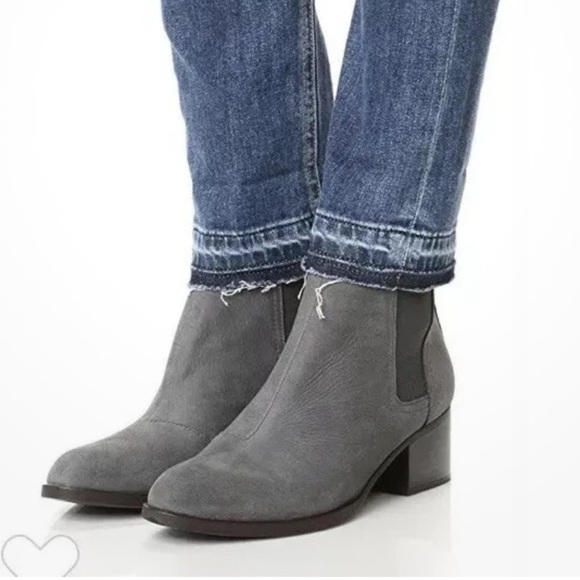 Rag & Bone Walker Booties Nubuck Leather Suede Ankle Boots Chelsea Grey Boho - Picture 1 of 14